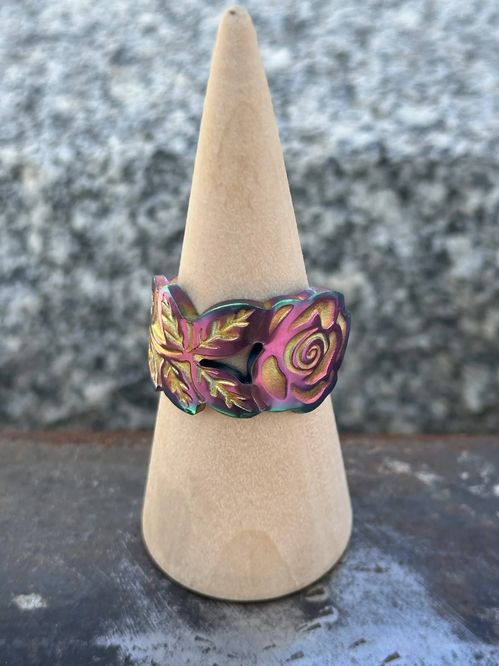 Bague Rose Irisée